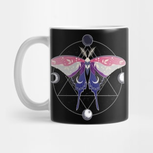 Genderfluid Luna Moth Celestial Cottagecore LGBT Pride Flag Mug